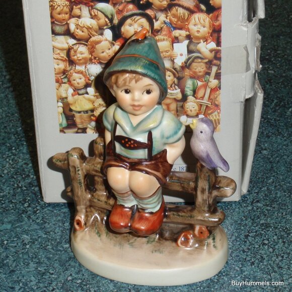 Wayside Harmony Goebel Hummel Figurine #111 3/0 TMK6 With Box - Boy On Fence!